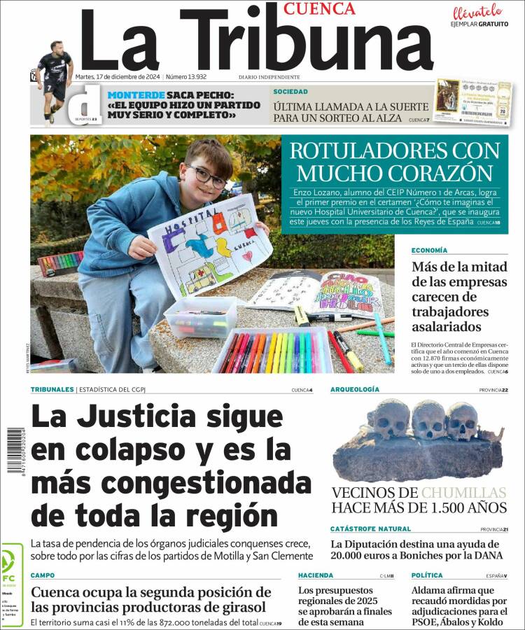 Portada de La Tribuna de Cuenca (España)