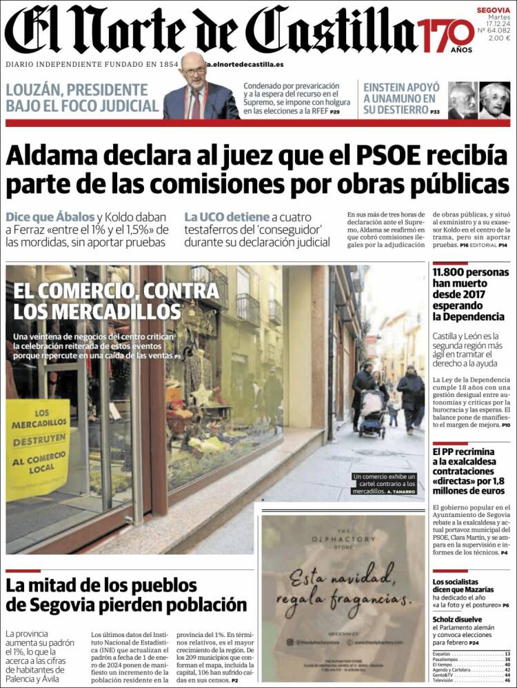 Portada de Norte de Castilla - Segovia (España)