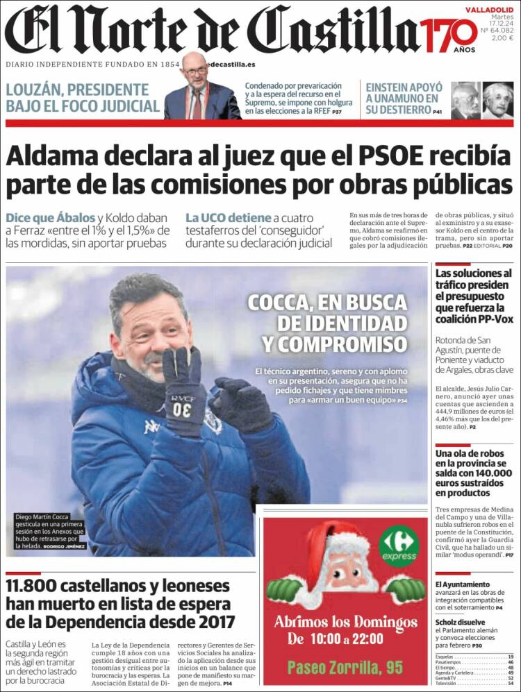 Portada de Norte de Castilla - Valladolid (España)