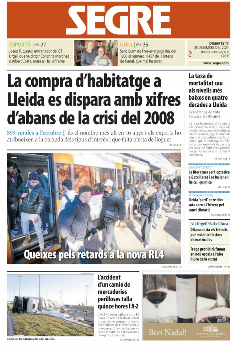 Portada de Segre (España)