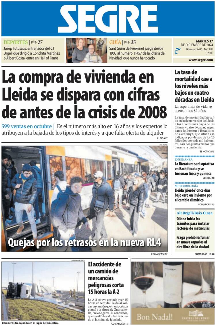 Portada de Segre  (España)
