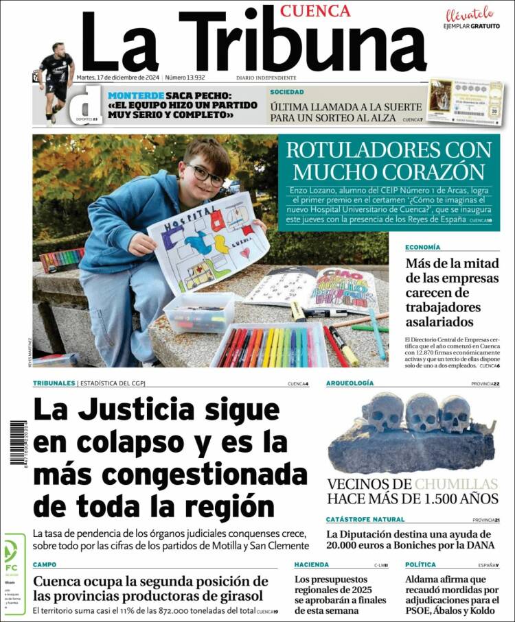 Portada de La Tribuna de Cuenca (España)