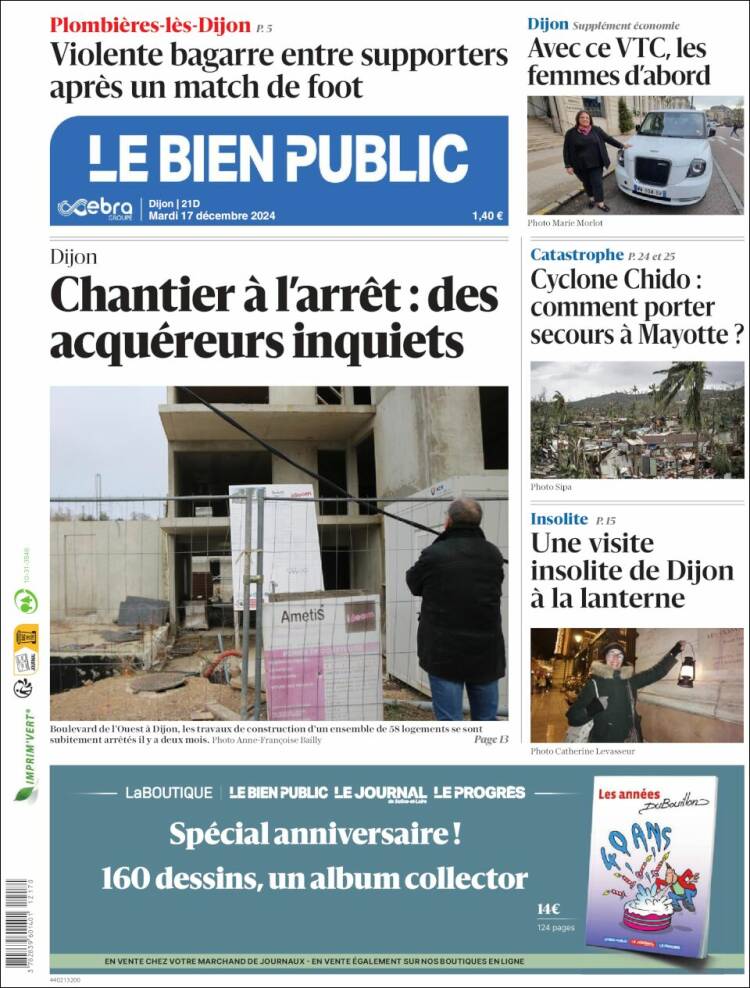 Portada de Le Bien Public (Francia)