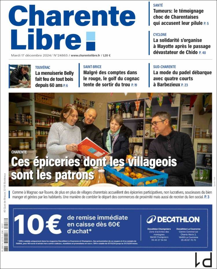 Portada de Charente Libre (Francia)