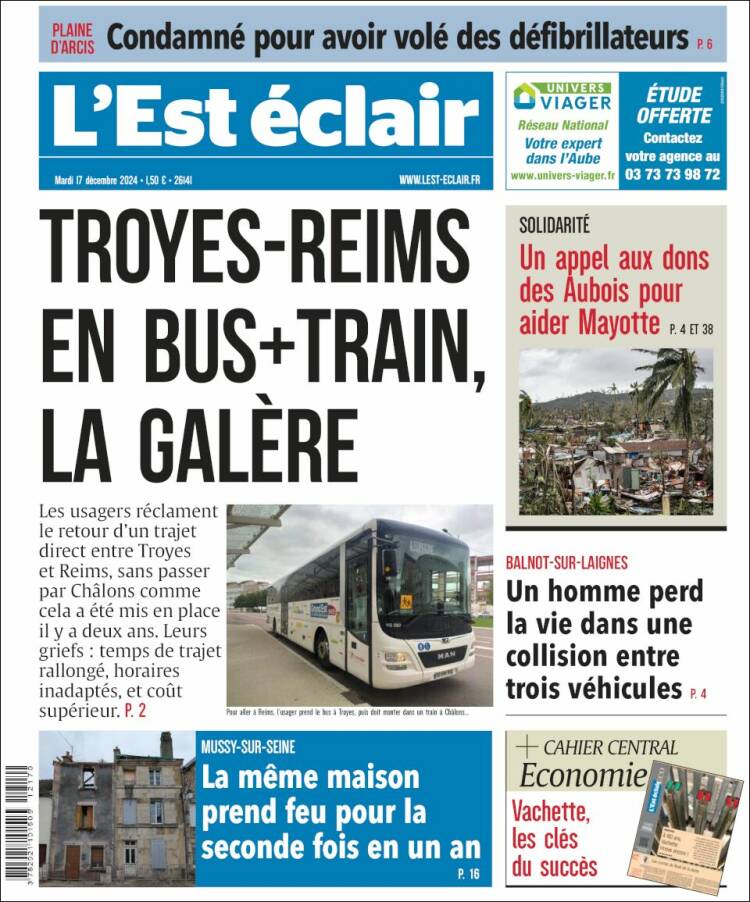 Portada de L'Est Eclair (Francia)