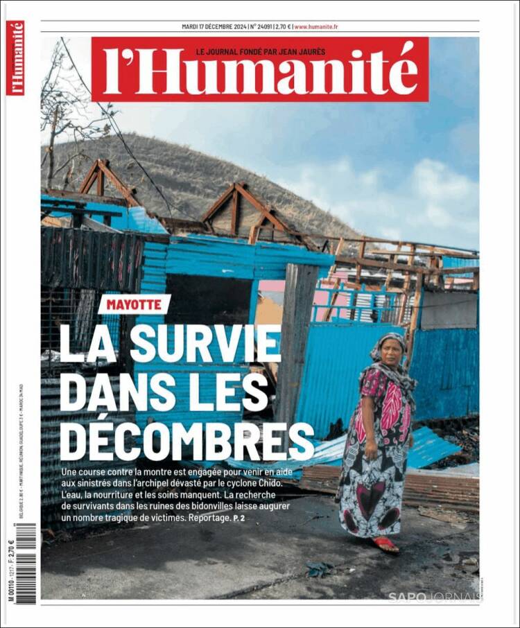 Portada de l'Humanite (Francia)