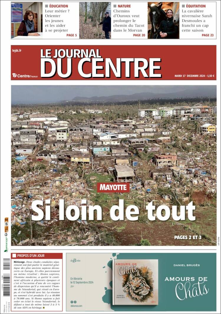 Portada de Le Journal du Centre (Francia)