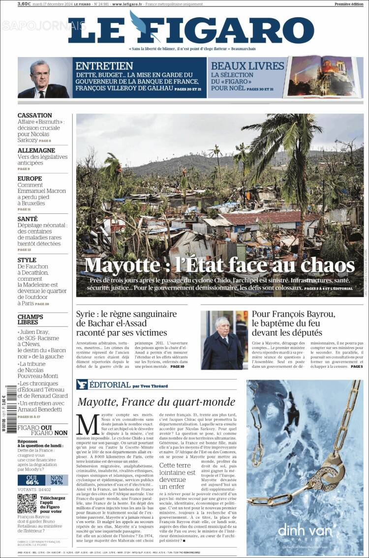 Portada de Le Figaro (Francia)