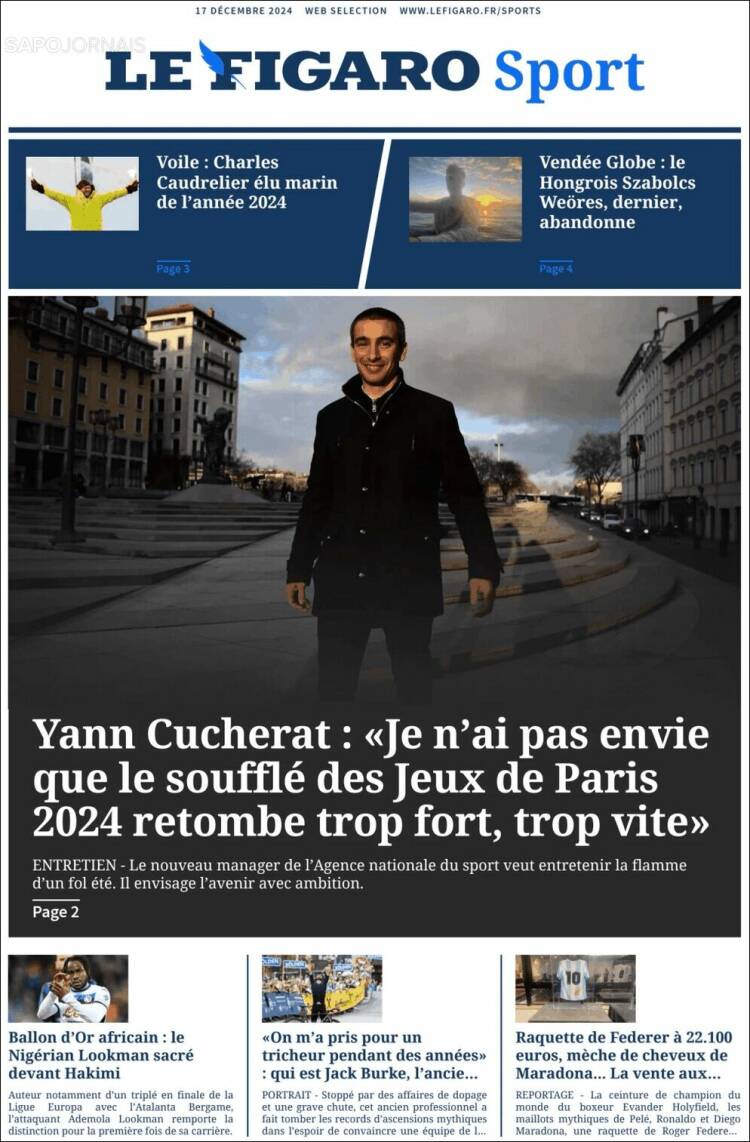 Portada de Le Figaro Sport (Francia)