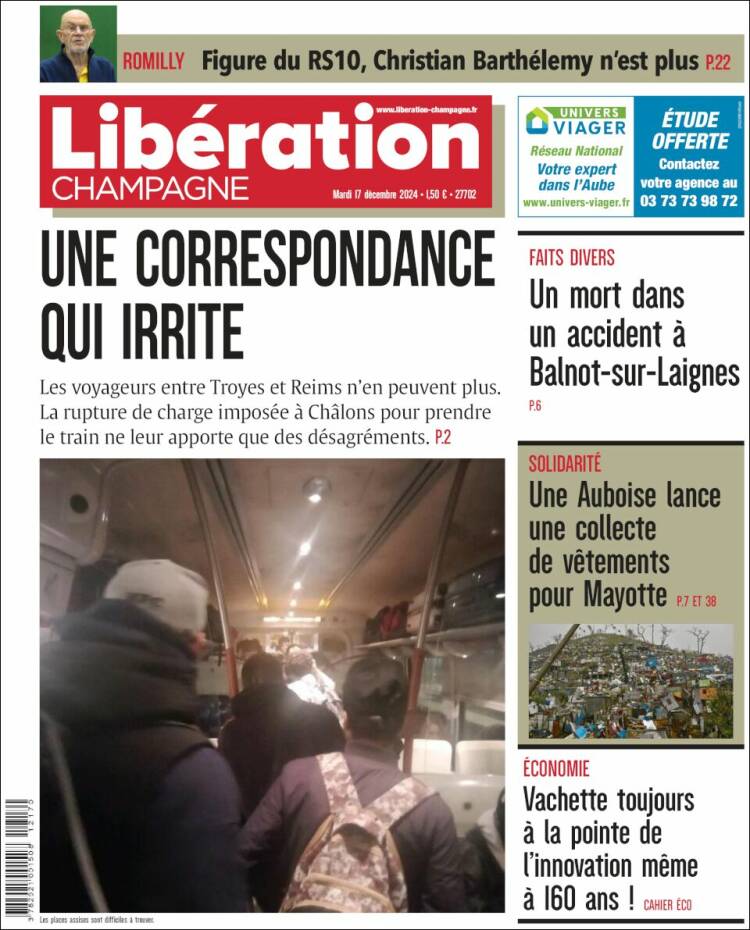 Portada de Libération Champagne (Francia)