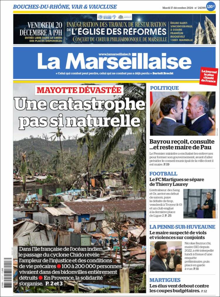 Portada de La Marseillaise (Francia)