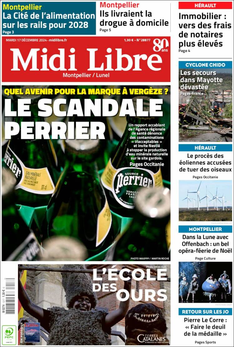 Portada de Midi Libre (Francia)