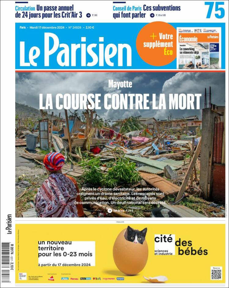 Portada de Le Parisien (Francia)