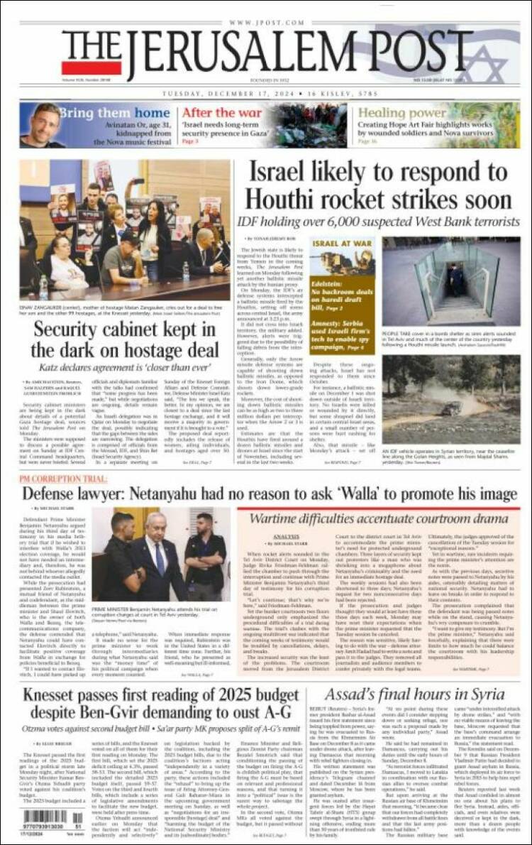 Portada de The Jerusalem Post (Israel)