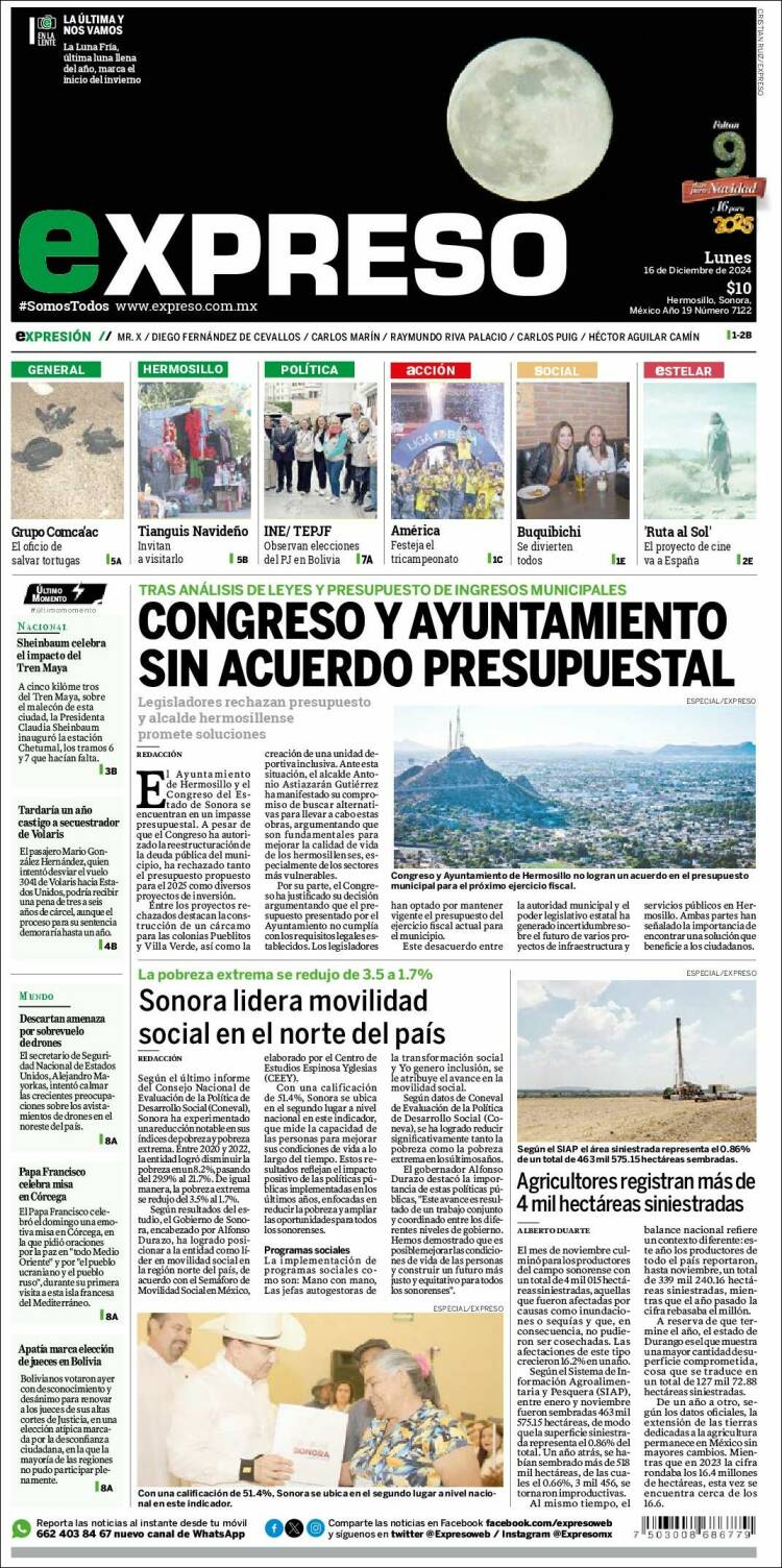 Portada de Expreso (México)