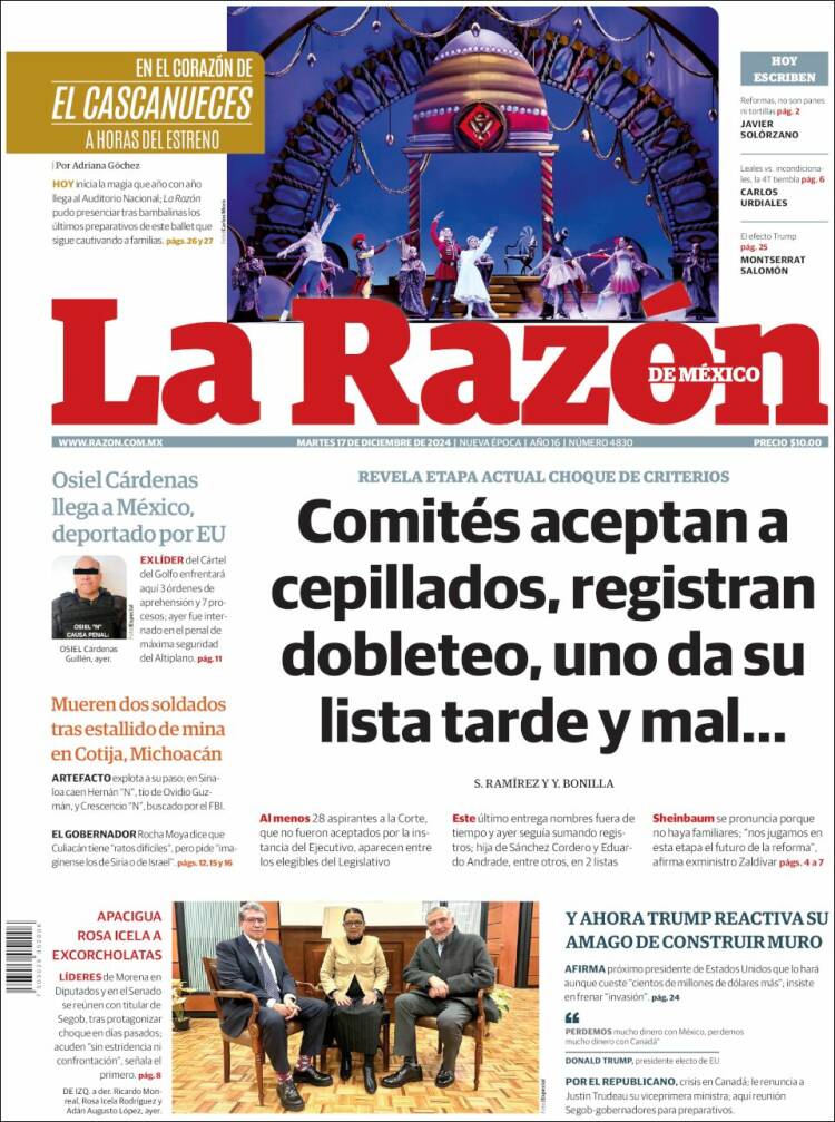 Portada de La Razón (México)