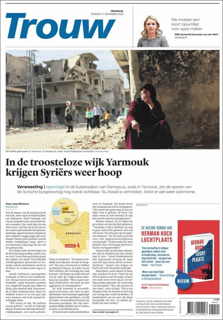 Portada de Trouw (Pa&iacute;ses Bajos)