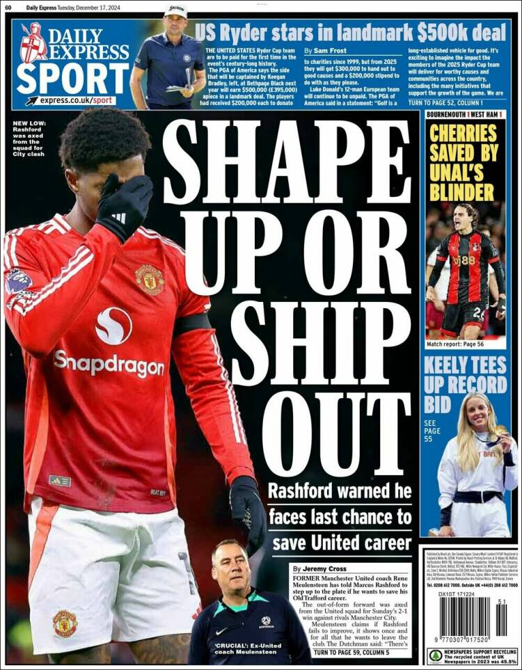 Portada de Express Sport (Reino Unido)