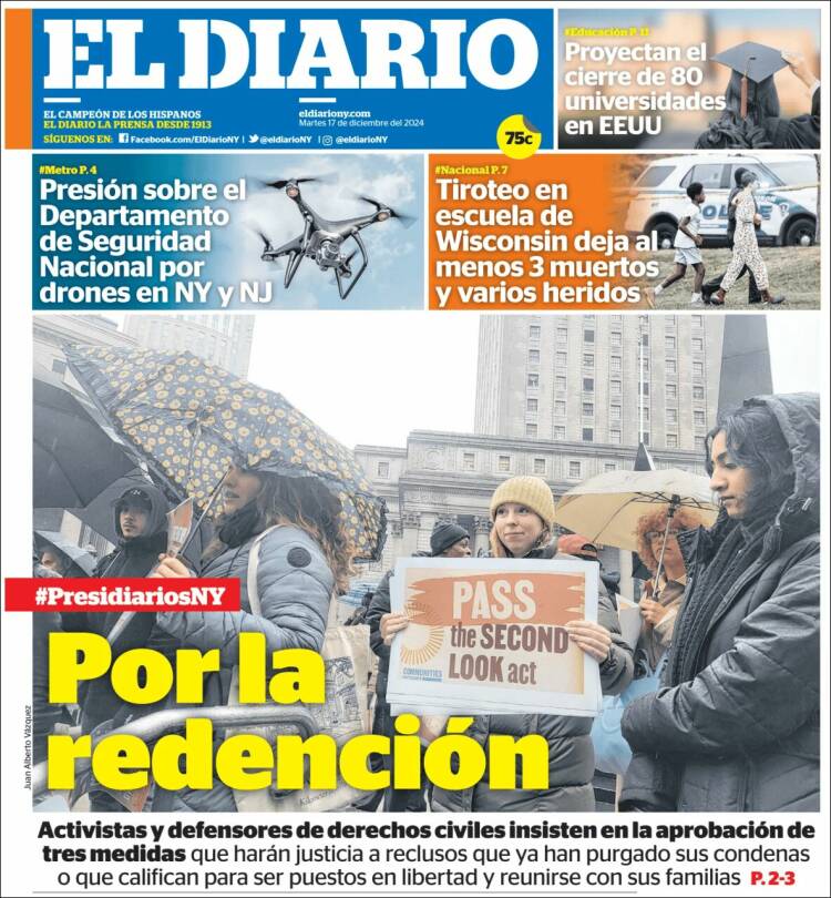 Portada de El Diario NY (USA)