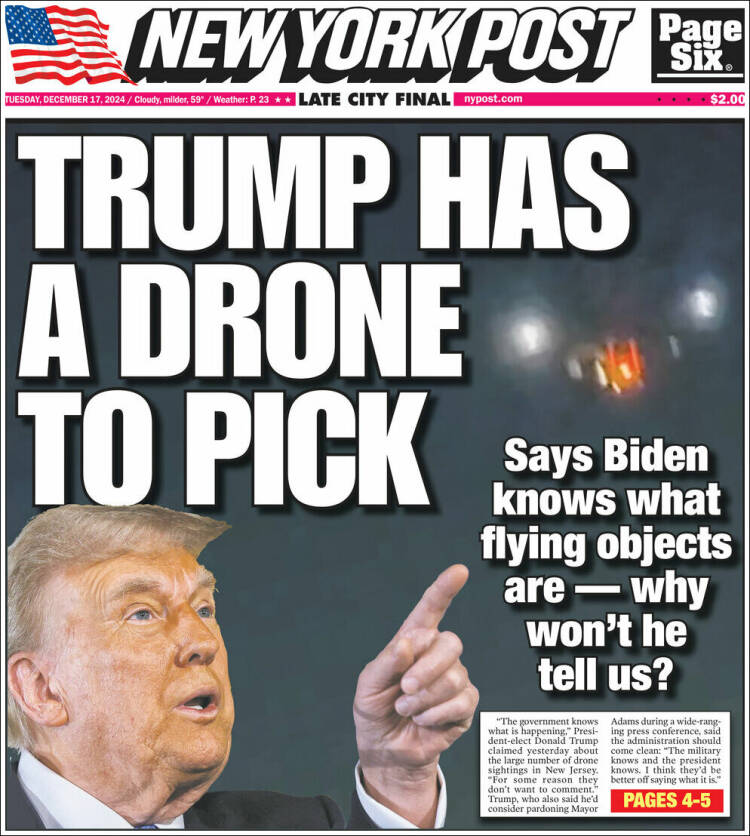 Portada de New York Post (USA)