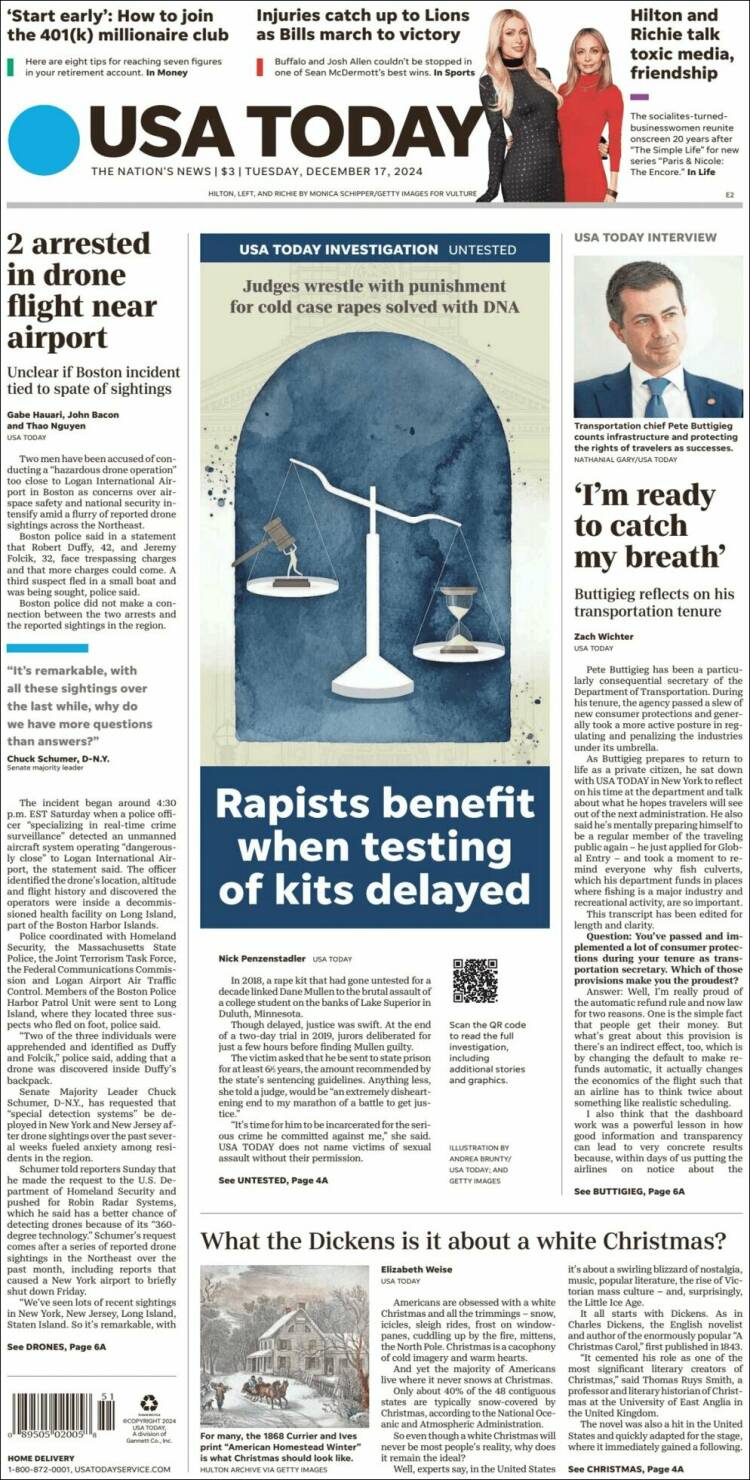 Portada de USA Today (USA)