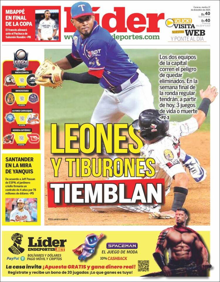Portada de Lider en deportes (Venezuela)