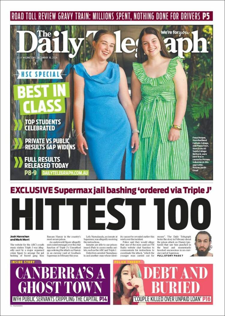 Portada de The Daily Telegraph (Australia)