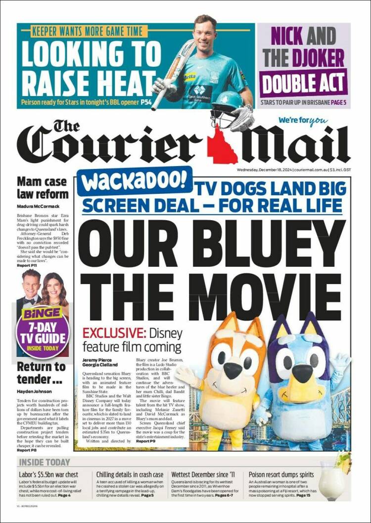 Portada de The Courier-Mail (Australia)