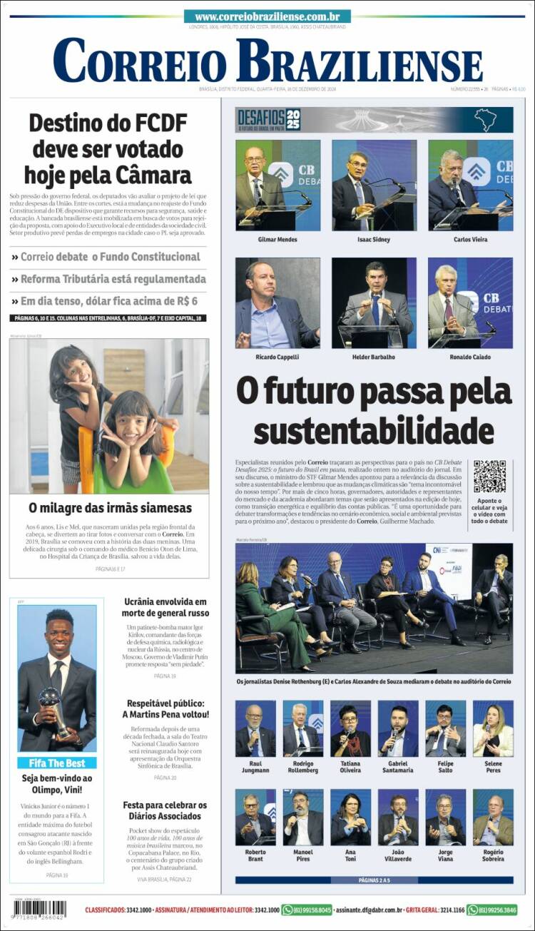 Portada de Correio Braziliense (Brasil)