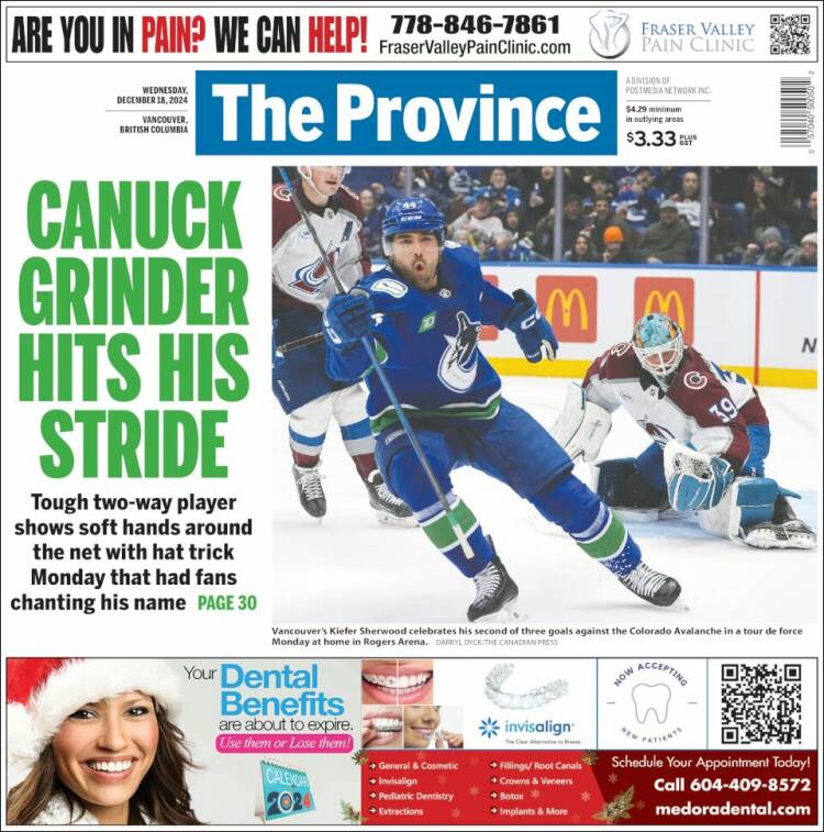 Portada de The Province (Canadá)