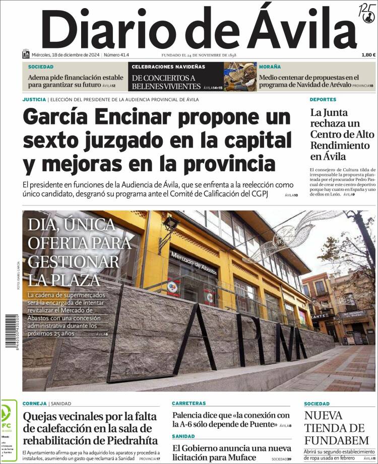 Portada de Diario de Ávila (España)