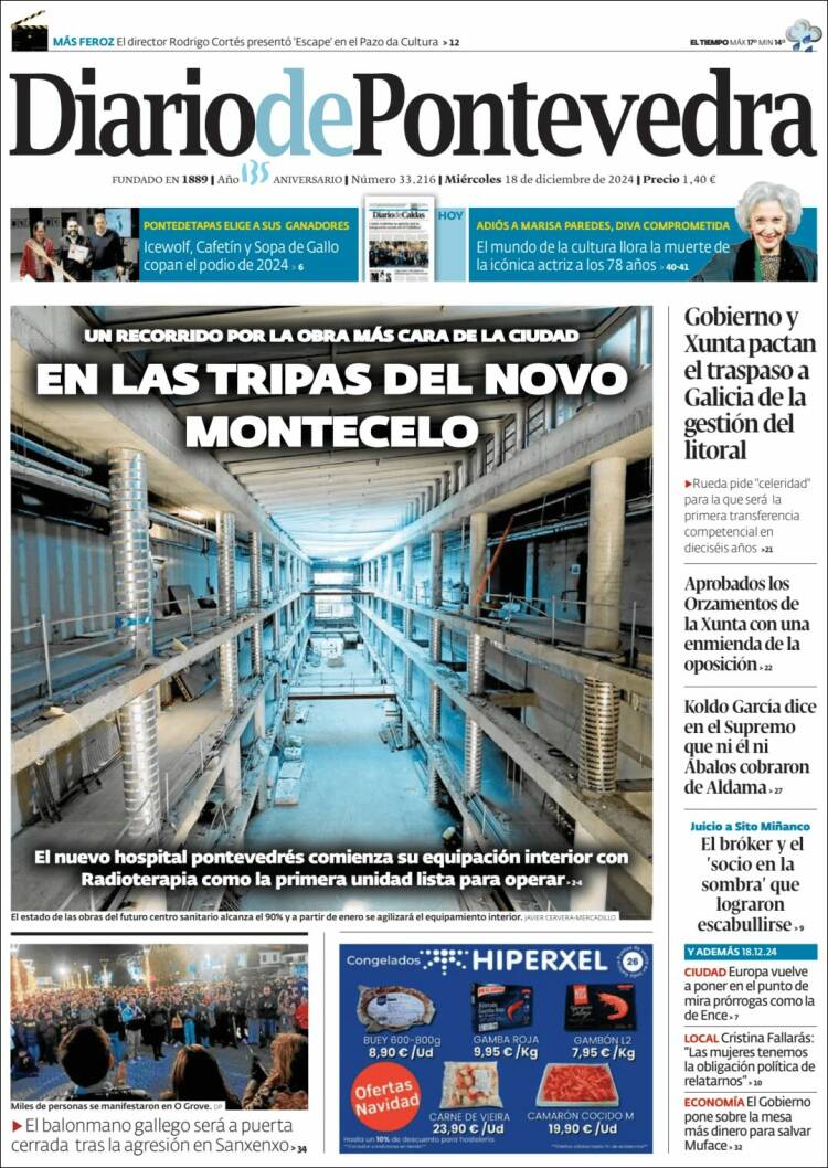 Portada de Diario de Pontevedra (España)