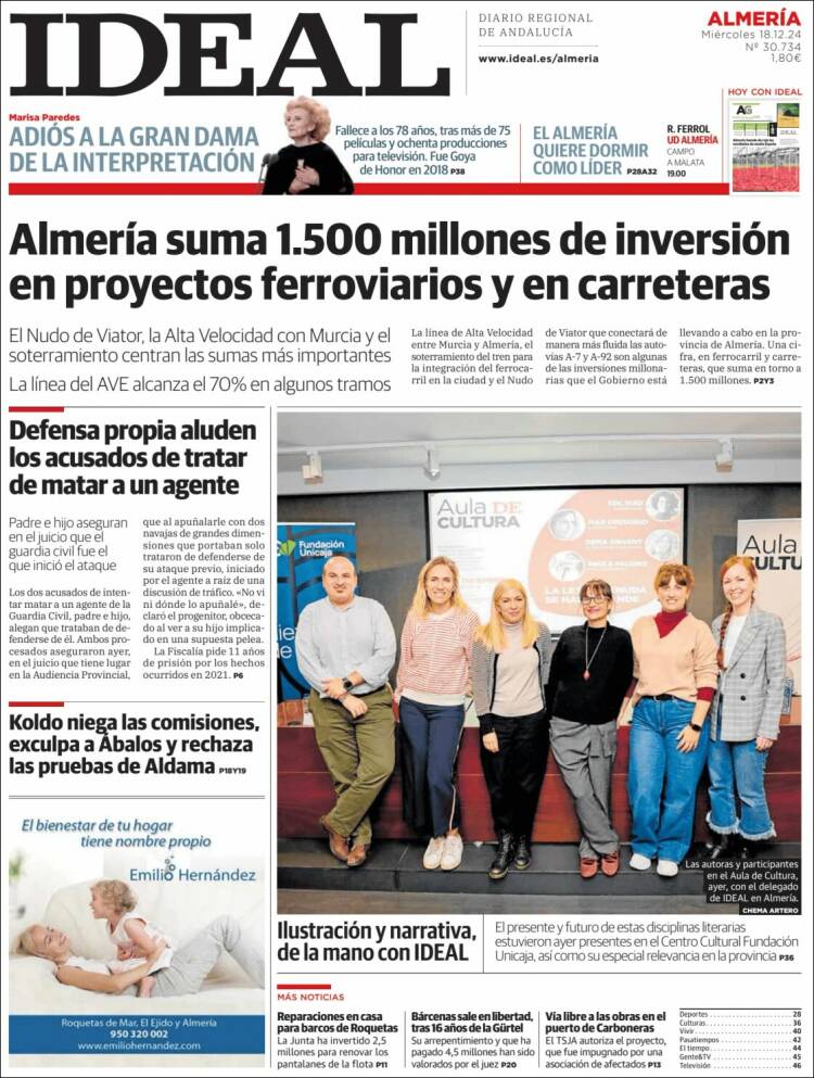 Portada de Ideal Almeria (España)