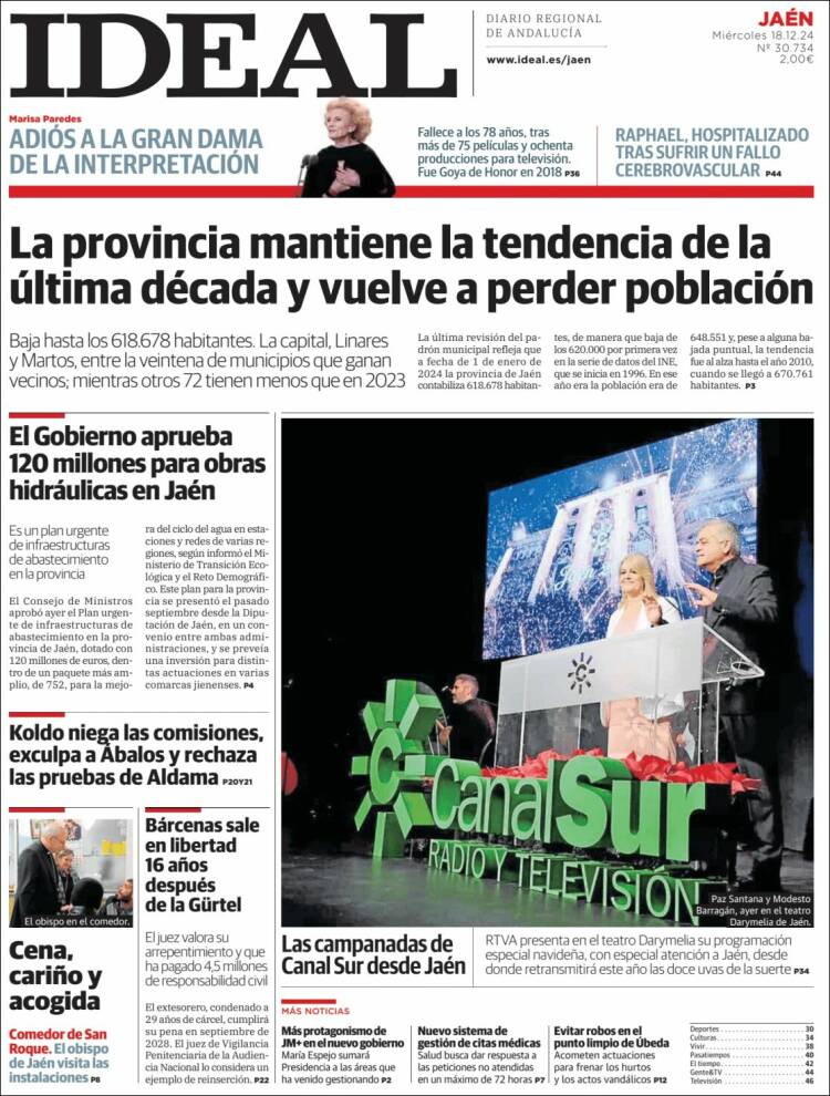 Portada de El Ideal de Jaén (España)