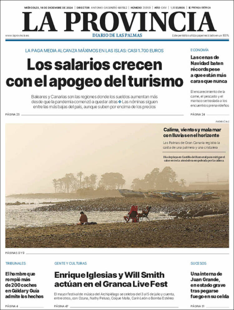 Portada de La Provincia (España)