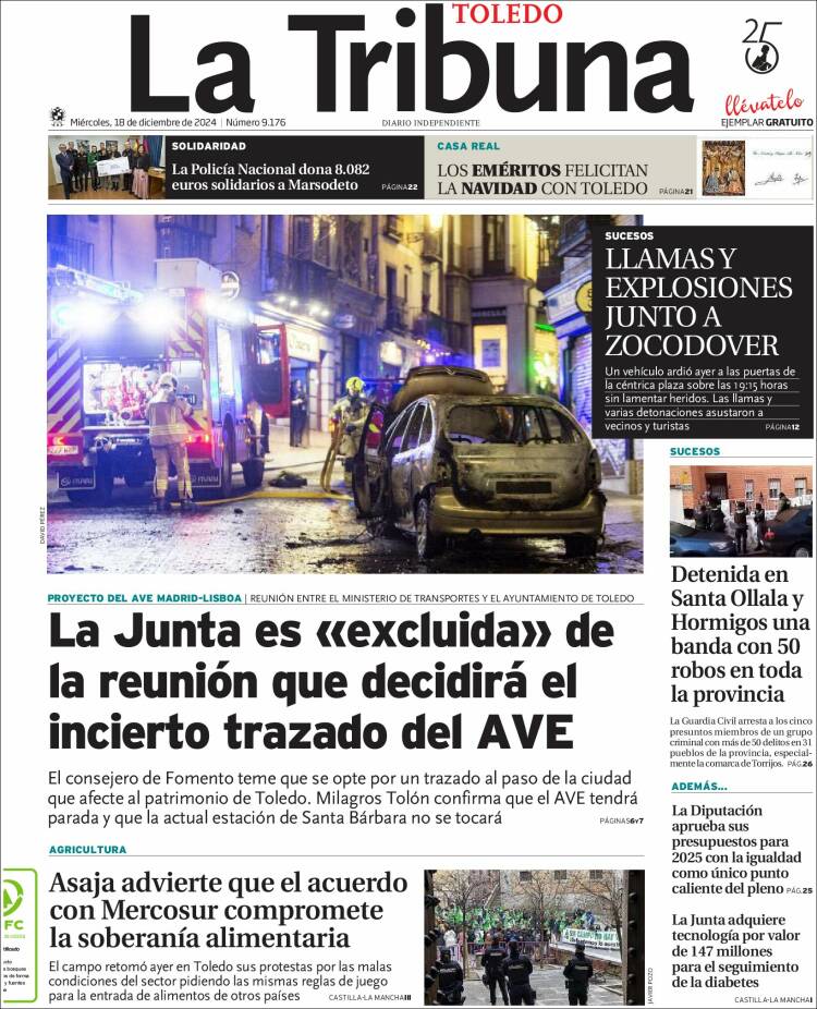 Portada de La Tribuna de Toledo (España)