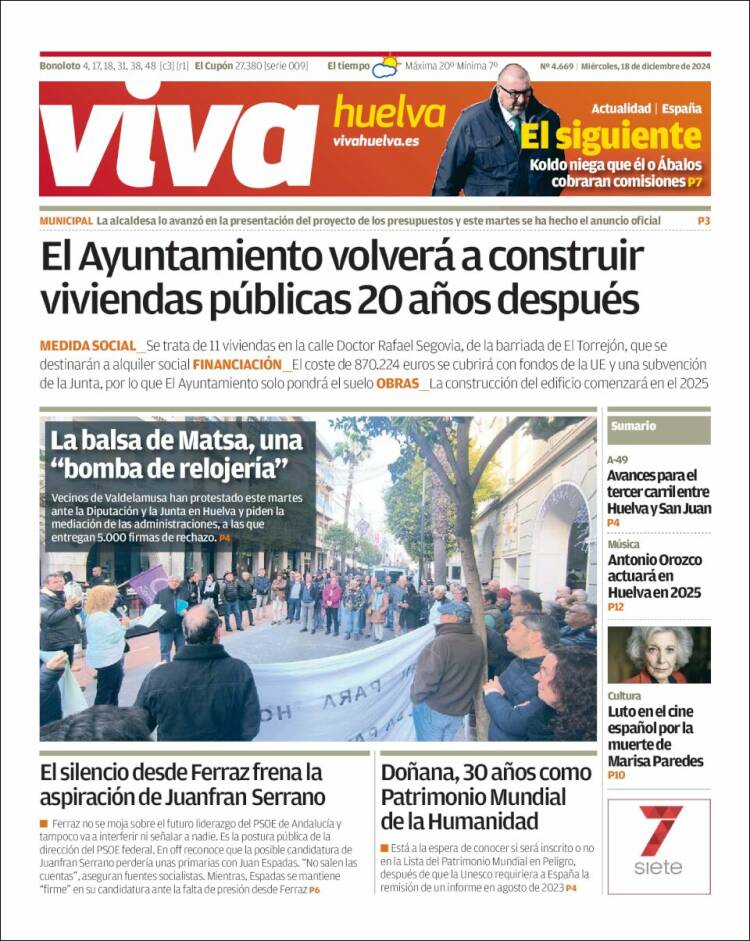 Portada de Viva Huelva (España)