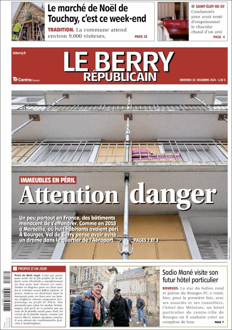 Portada de Berry Republicain (Francia)