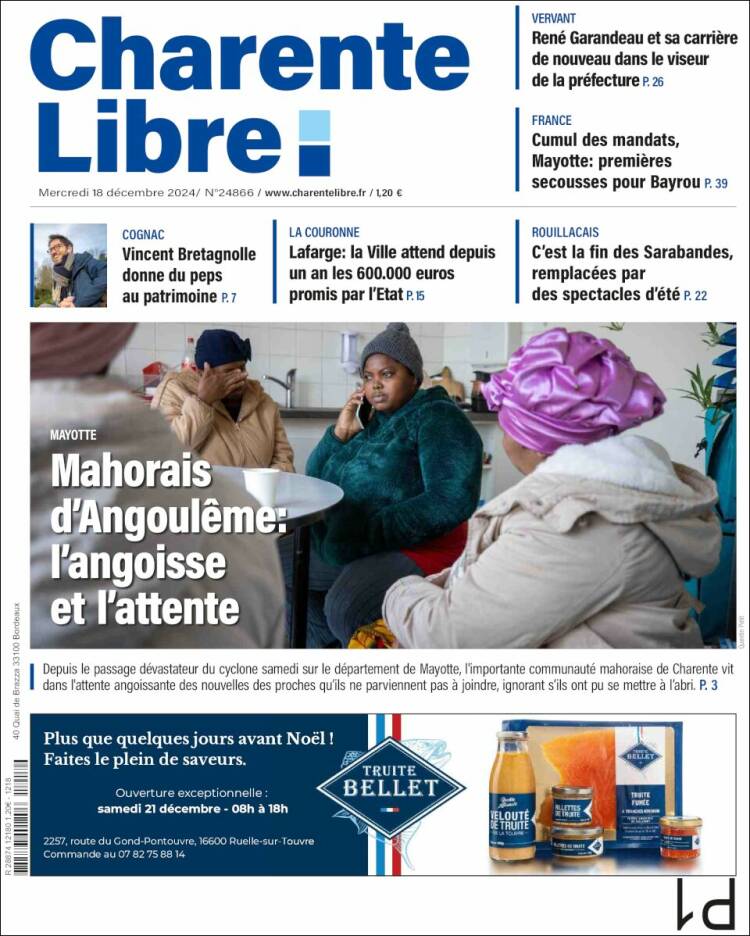 Portada de Charente Libre (Francia)