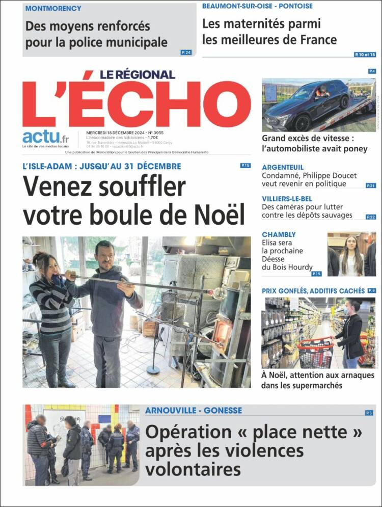 Portada de L'Echo de la Haute-Vienne (Francia)