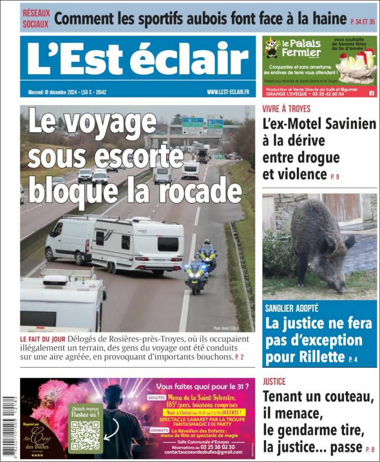 Portada de L'Est Eclair (Francia)