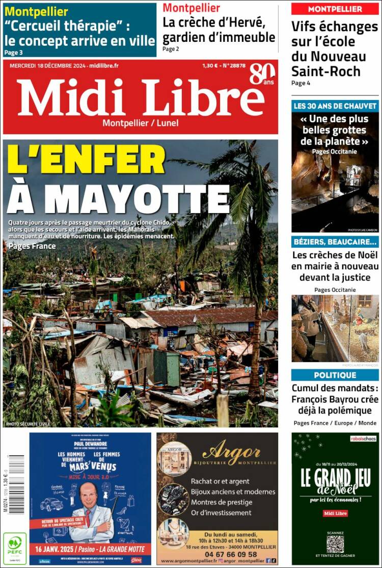 Portada de Midi Libre (Francia)