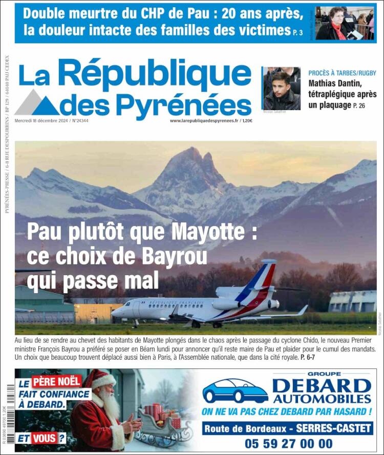 Portada de La République des Pyrénées (Francia)