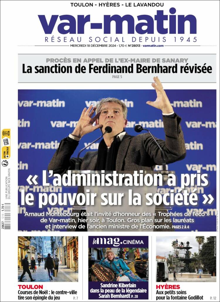 Portada de Var-Matin (Francia)