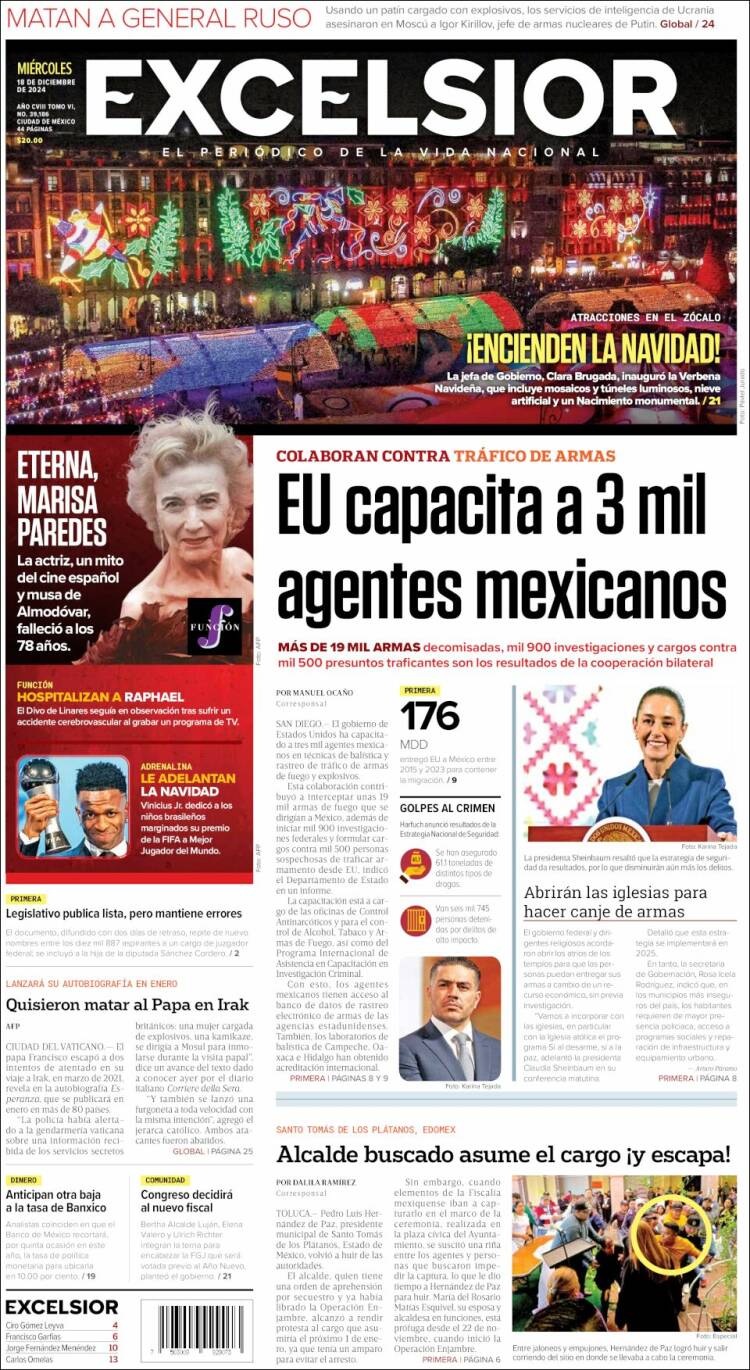 Portada de Excelsior (México)