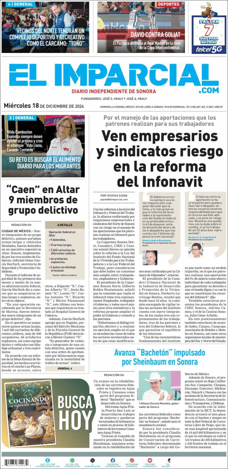 Portada de El Imparcial (México)