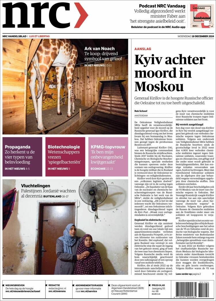 Portada de NRC Handelsblad (Netherlands)