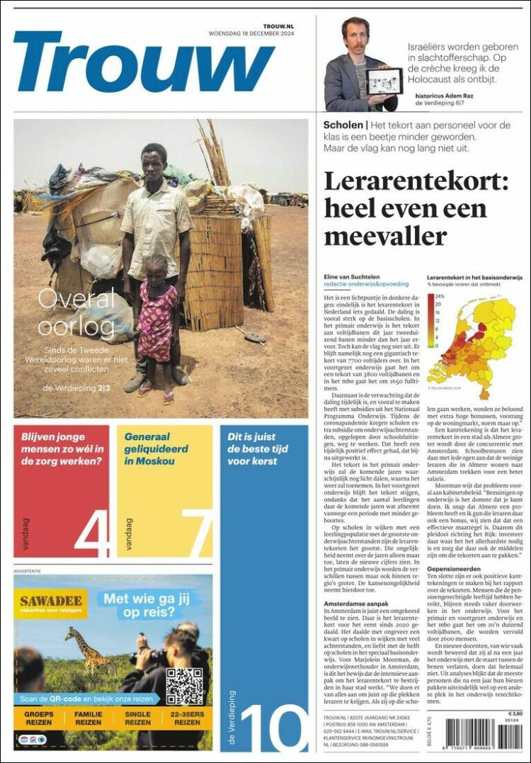 Portada de Trouw (Pa&iacute;ses Bajos)