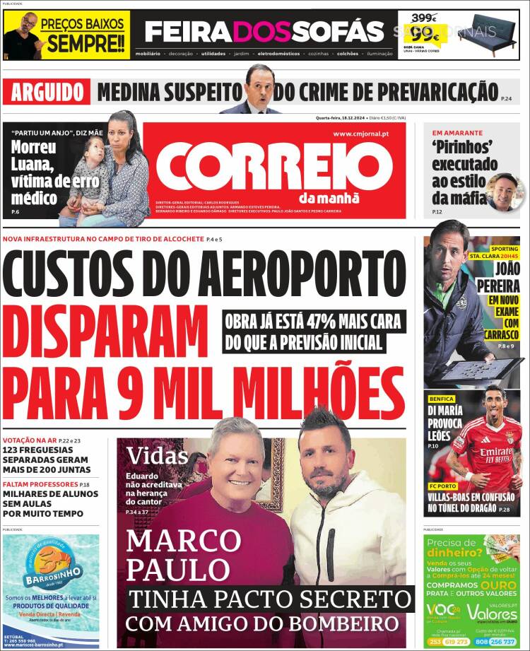 Portada de Correio da Manhã (Portugal)