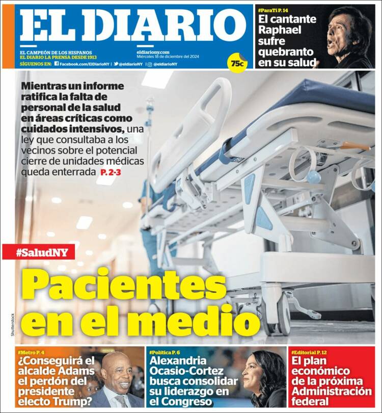 Portada de El Diario NY (USA)